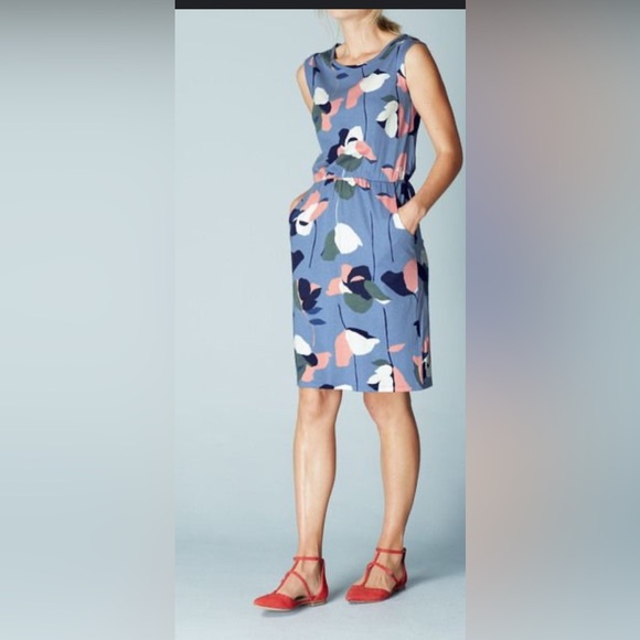 Boden Abstract Floral Modal Jersey Knee Length Dress Casual , size 4 - Picture 9 of 9